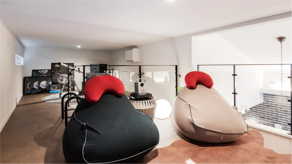 屋根勾配の空間をフル活用できる